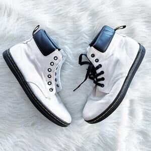 Dr. Martens Maelly White Canvas High Top Sneakers